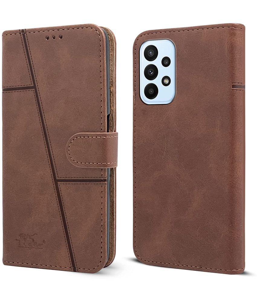    			NBOX - Brown Artificial Leather Flip Cover Compatible For Samsung Galaxy A53 5G ( Pack of 1 )