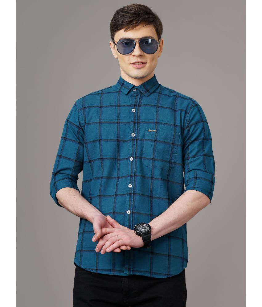     			Paul Street - Blue Cotton Blend Slim Fit Men's Casual Shirt ( Pack of 1 )