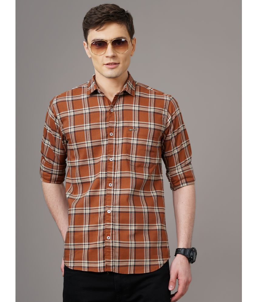     			Paul Street - Brown Cotton Blend Slim Fit Men's Casual Shirt ( Pack of 1 )