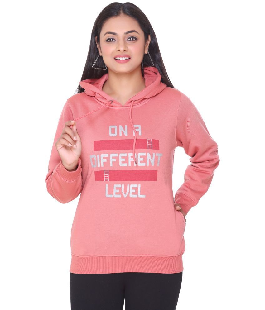     			Ree Line Fleece Pink Hooded Sweatshirt