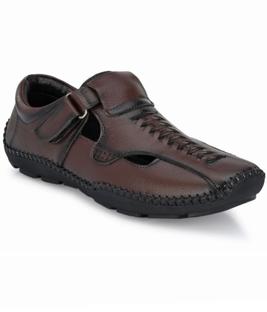     			SHENCES - Brown Men's Dress Sandal