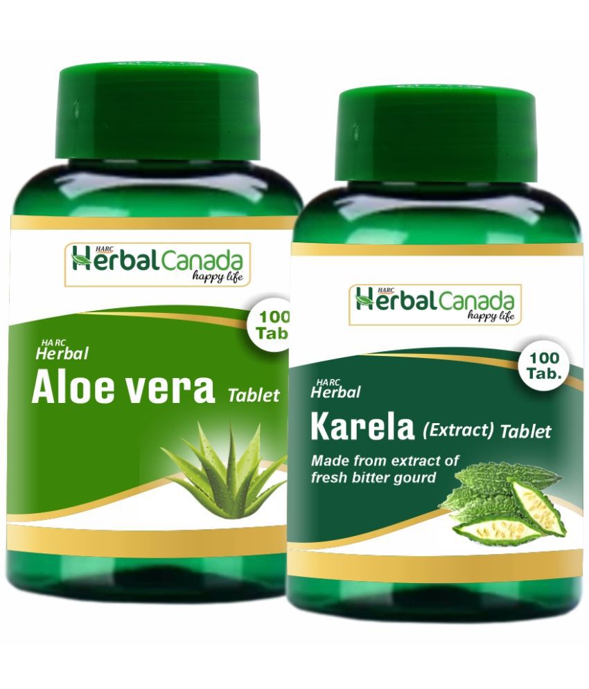     			Herbal Canada Aloe vera(100Tab) + Karela(100Tab) Tablet 200 no.s Pack Of 2