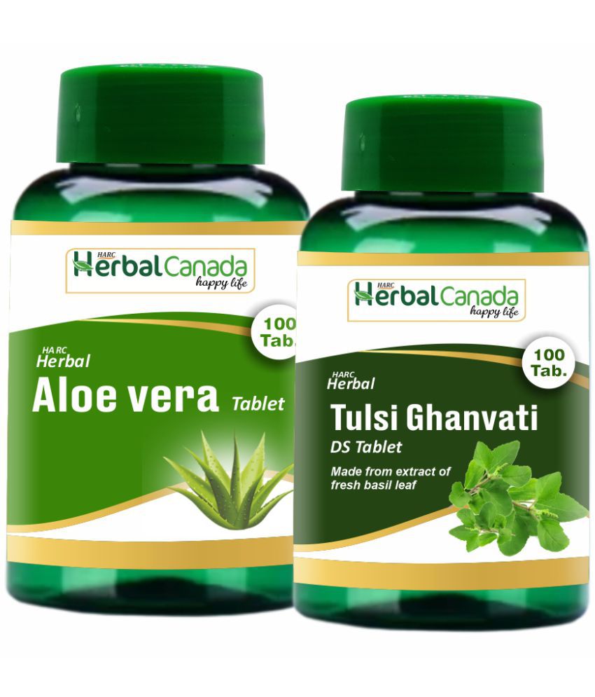     			Herbal Canada Aloe vera(100Tab) + Tulsi(100Tab) Tablet 200 no.s Pack Of 2