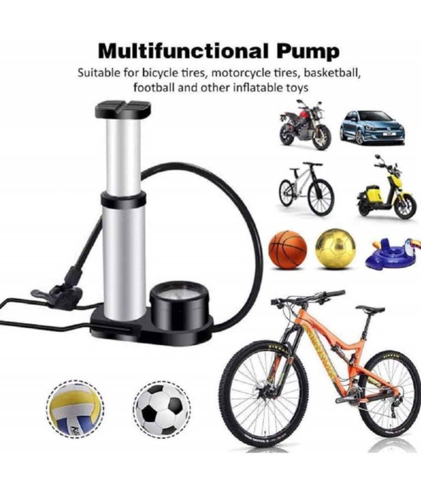     			Portable Bike Air Pump Cycle Foot Pump Foot Activated with Pressure Gauge Floor Bikes Pump & Cycle Pump Tire Pump