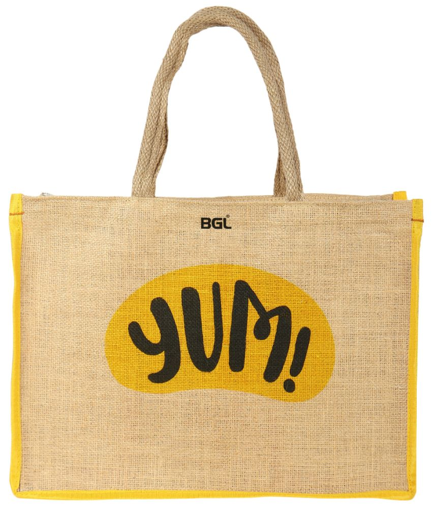     			bgl - Yellow Jute Grocery Bag