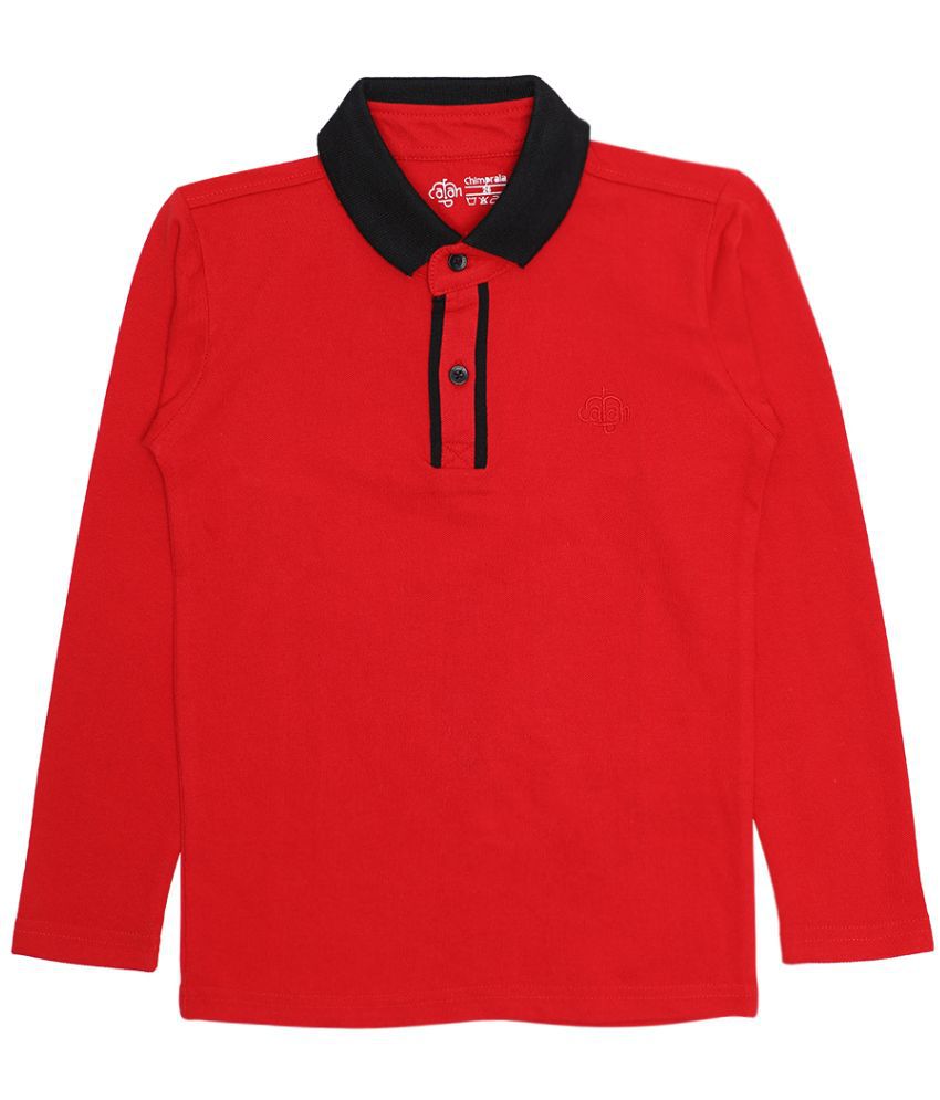 CHIMPRALA - Red Cotton Boy's Polo T-Shirt ( Pack of 1 )