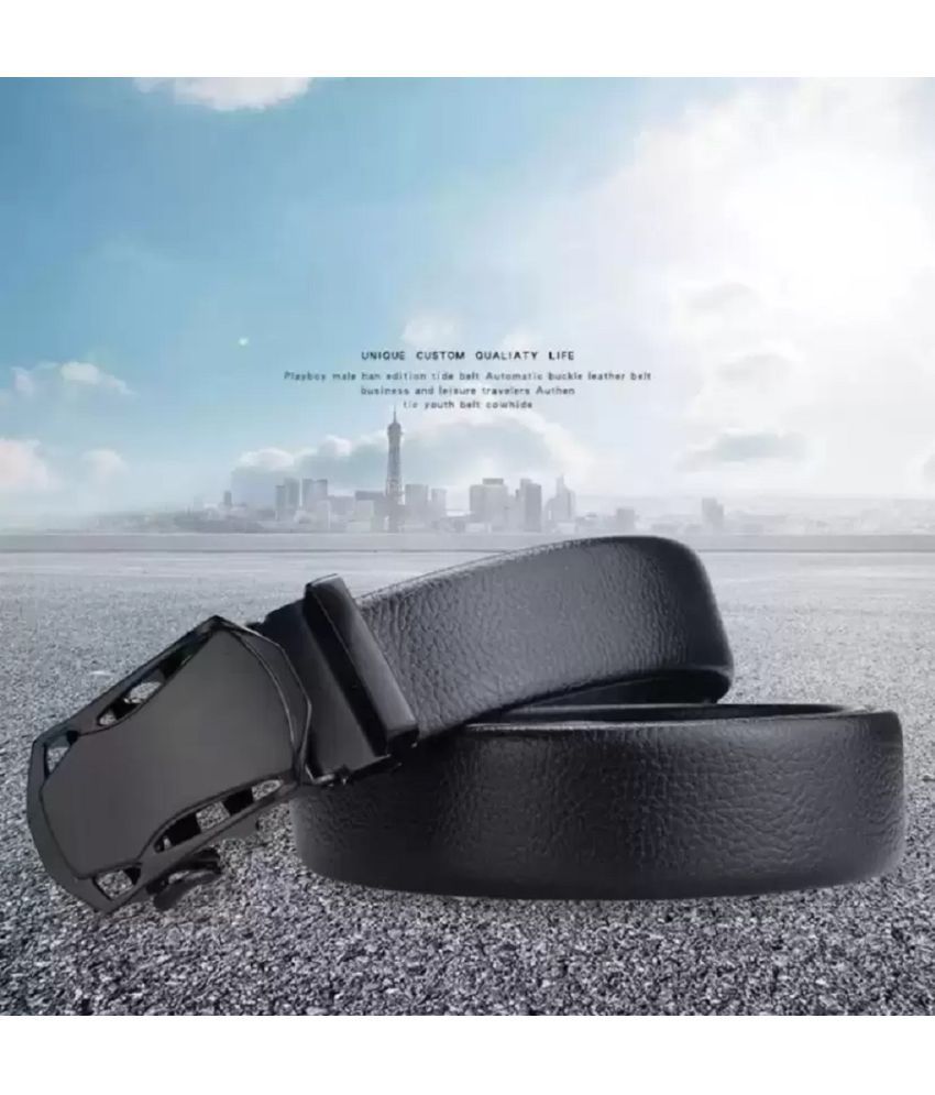 Clock21 - Black Leather Men's Casual Belt ( Pack of 1 ): Buy Online at ...