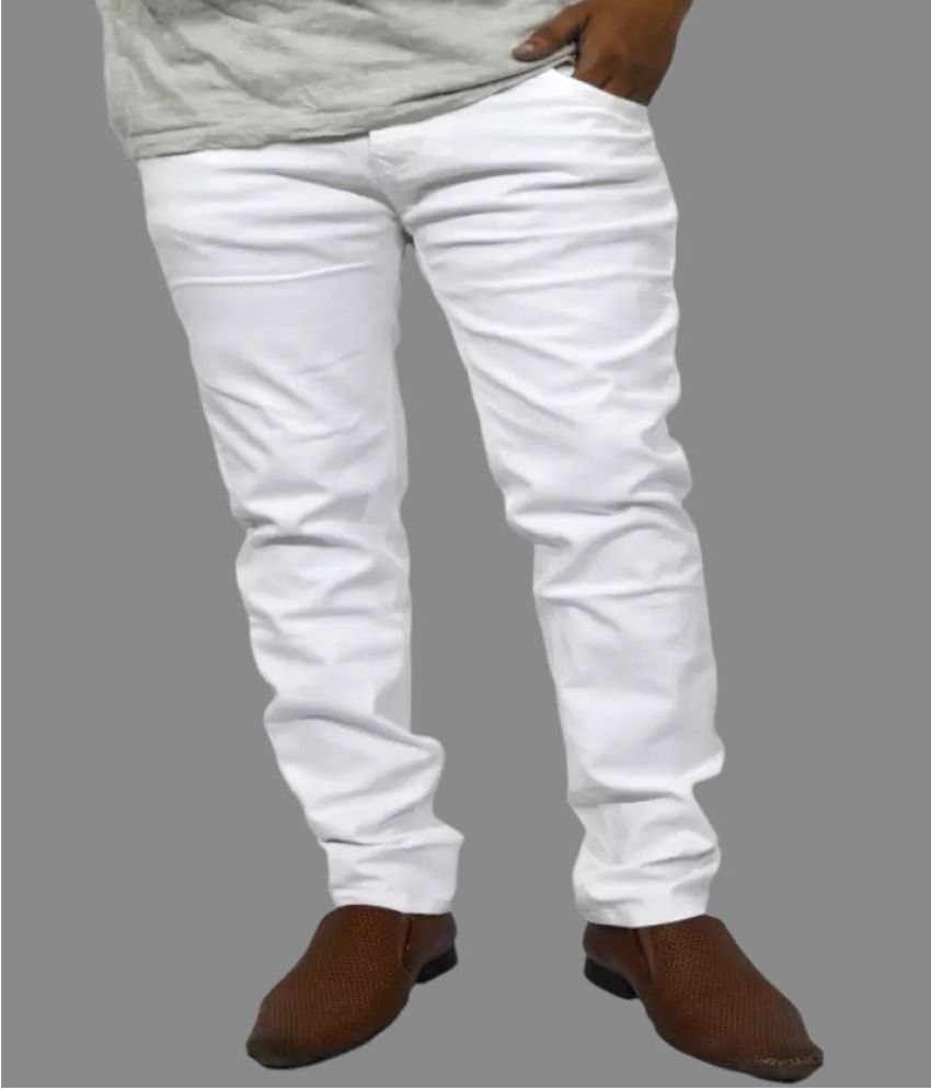 HALOGEN - White Denim Skinny Fit Men's Jeans ( Pack of 1 )
