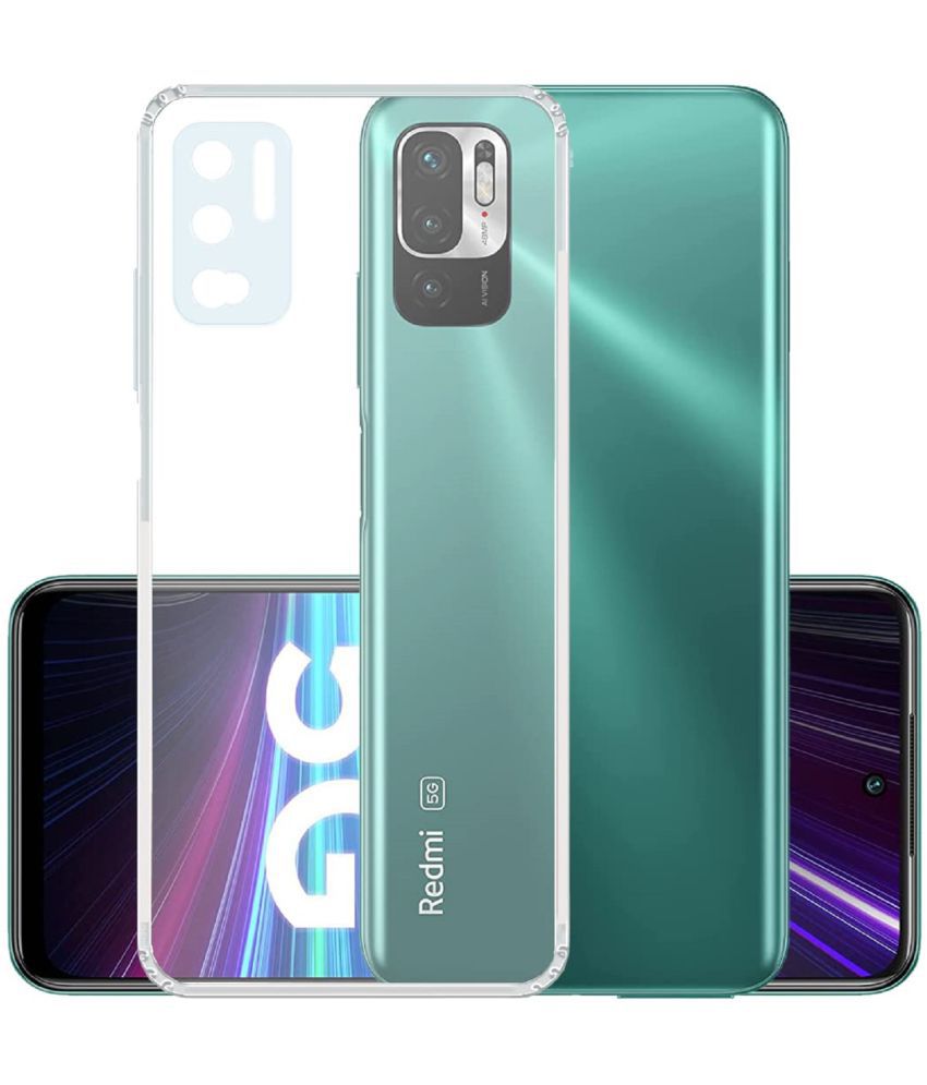     			Case Vault Covers - Transparent Silicon Silicon Soft cases Compatible For Redmi Note 10T 5G ( Pack of 2 )