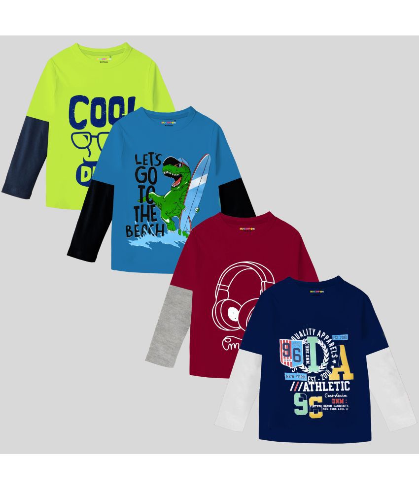     			Kuchipoo - Multicolor Cotton Blend Boy's T-Shirt ( Pack of 4 )