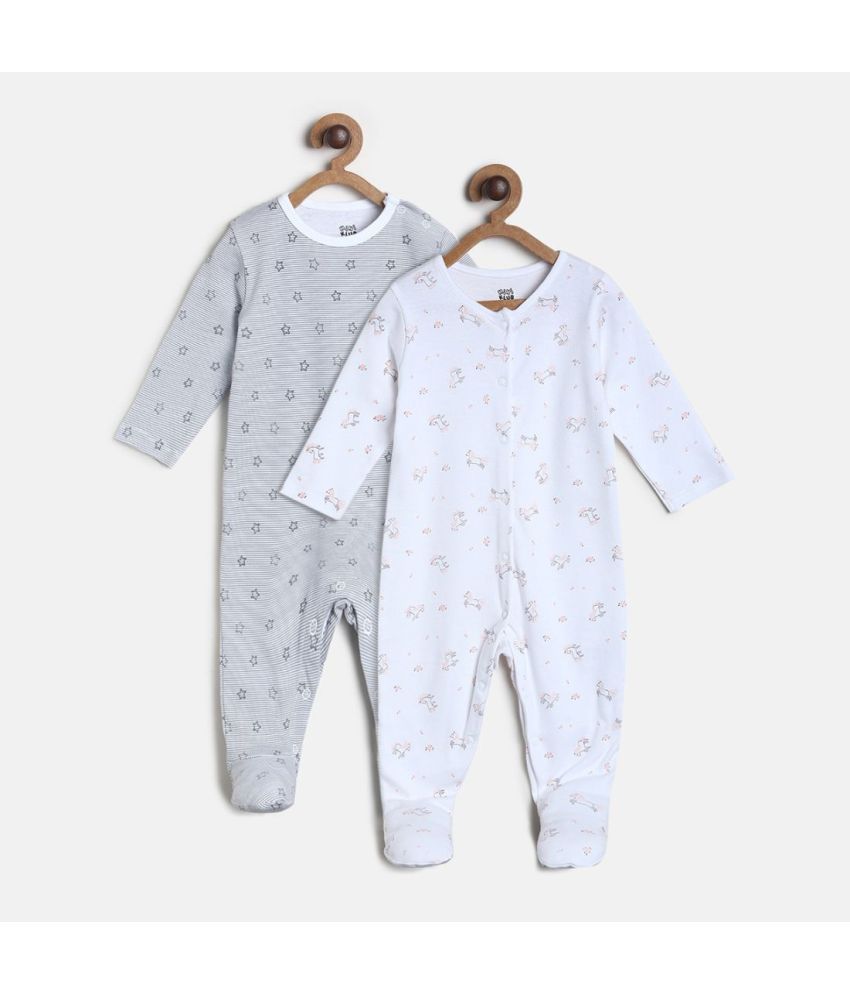     			MINI KLUB - Grey Cotton Sleepsuit For Baby Boy ( Pack Of 1 )