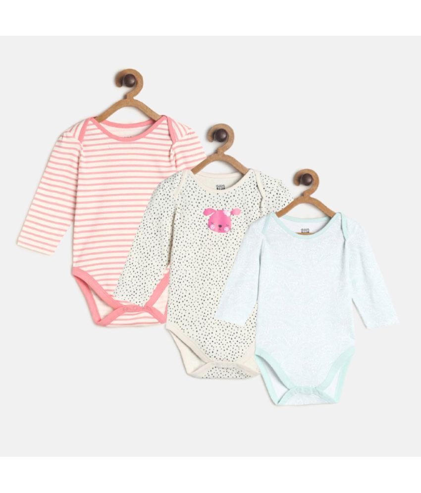     			MINI KLUB - Multicolor Cotton Bodysuit For Baby Girl ( Pack Of 3 )