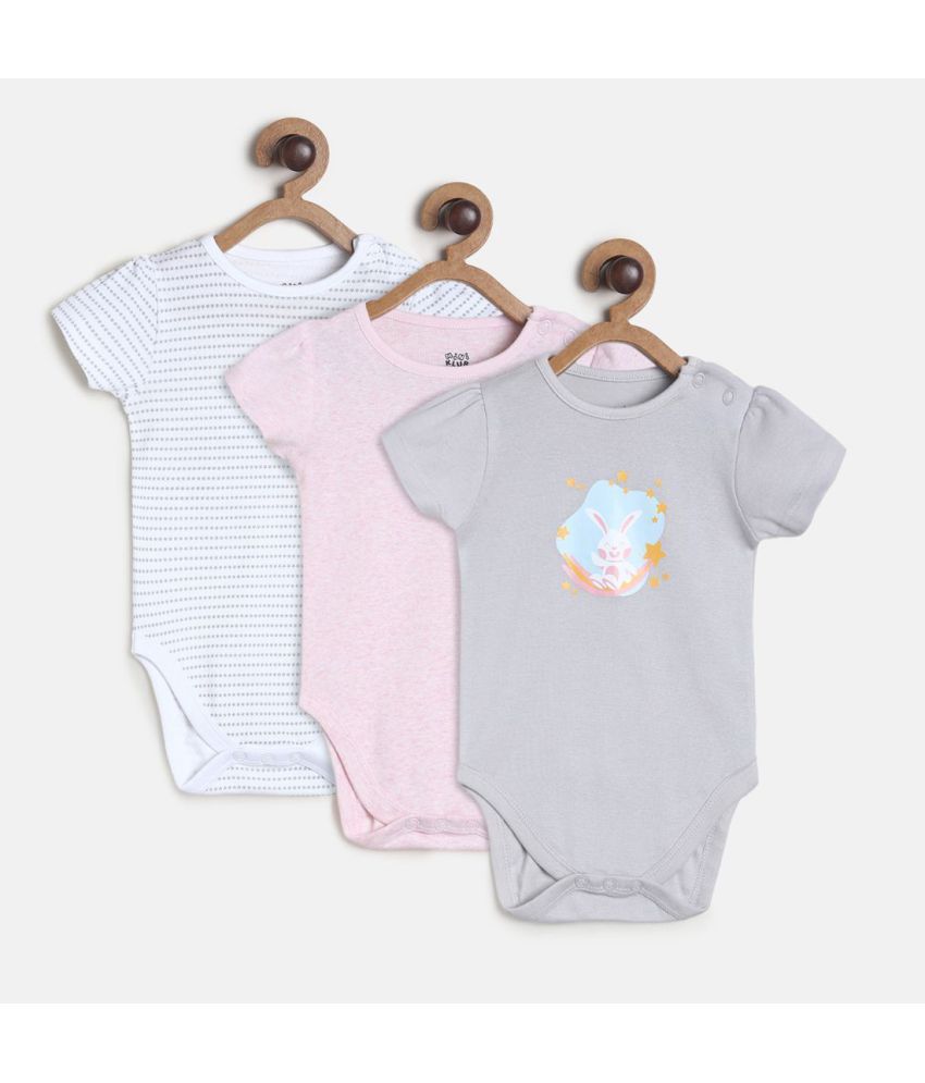     			MINI KLUB - Multicolor Cotton Bodysuit For Baby Girl ( Pack Of 3 )