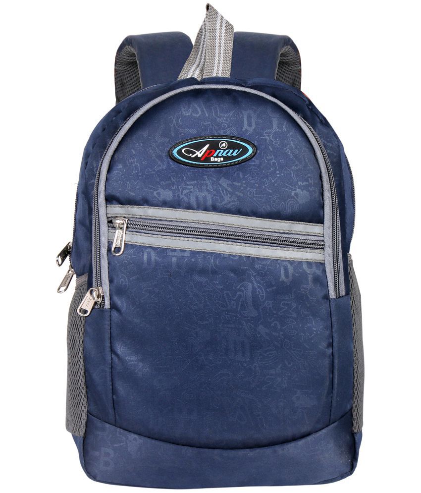    			Apnav - Navy Blue Polyester Backpack For Kids