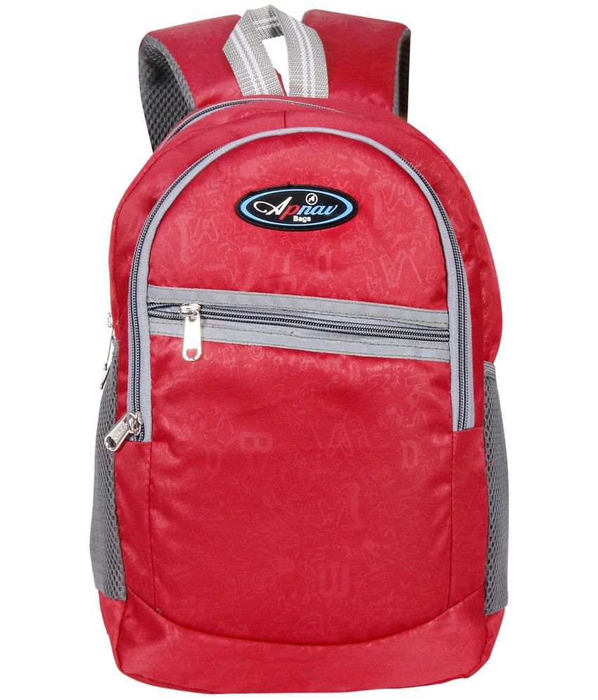     			Apnav - Red Polyester Backpack For Kids