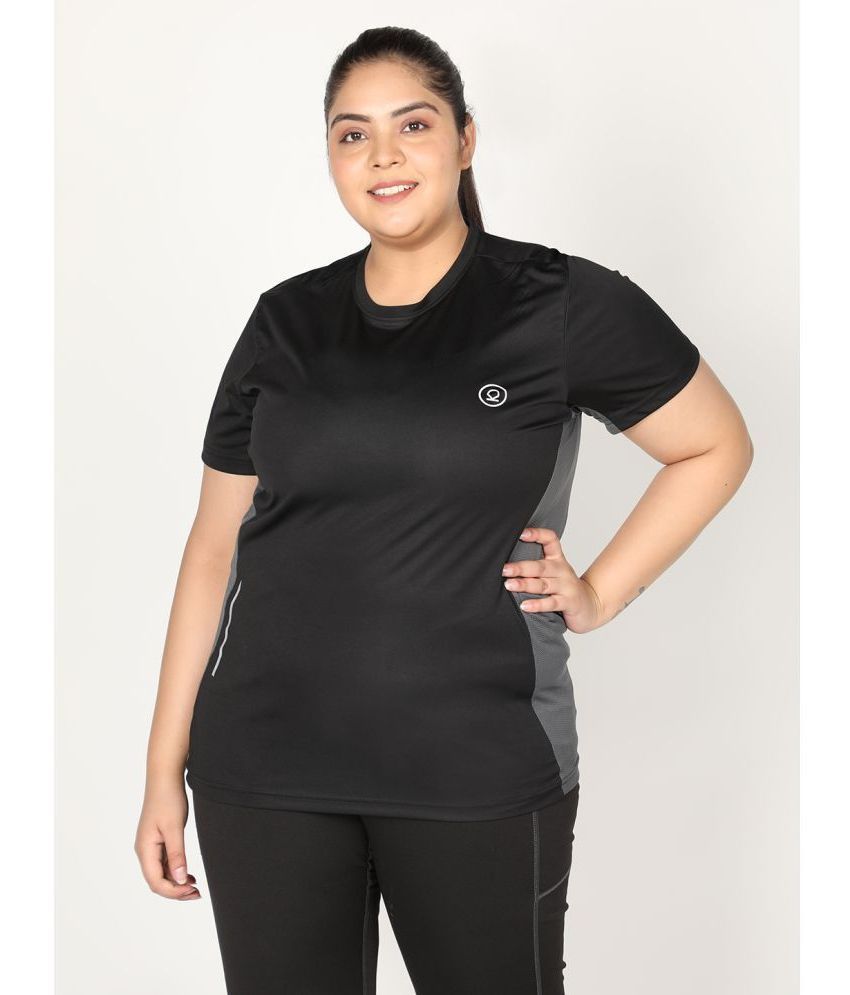     			Chkokko Black Polyester Tees - Single