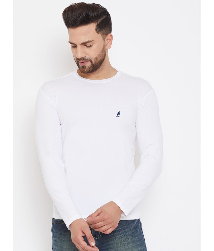     			HARBOR N BAY - White Cotton Blend Regular Fit Men's T-Shirt ( Pack of 1 )