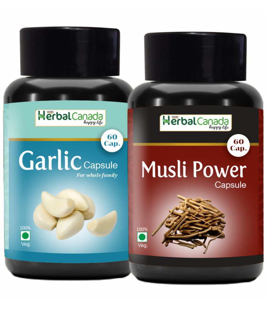     			Herbal Canada Garlic Capsule & Musli Power Capsule (60 Capsules + 60 Capsules)