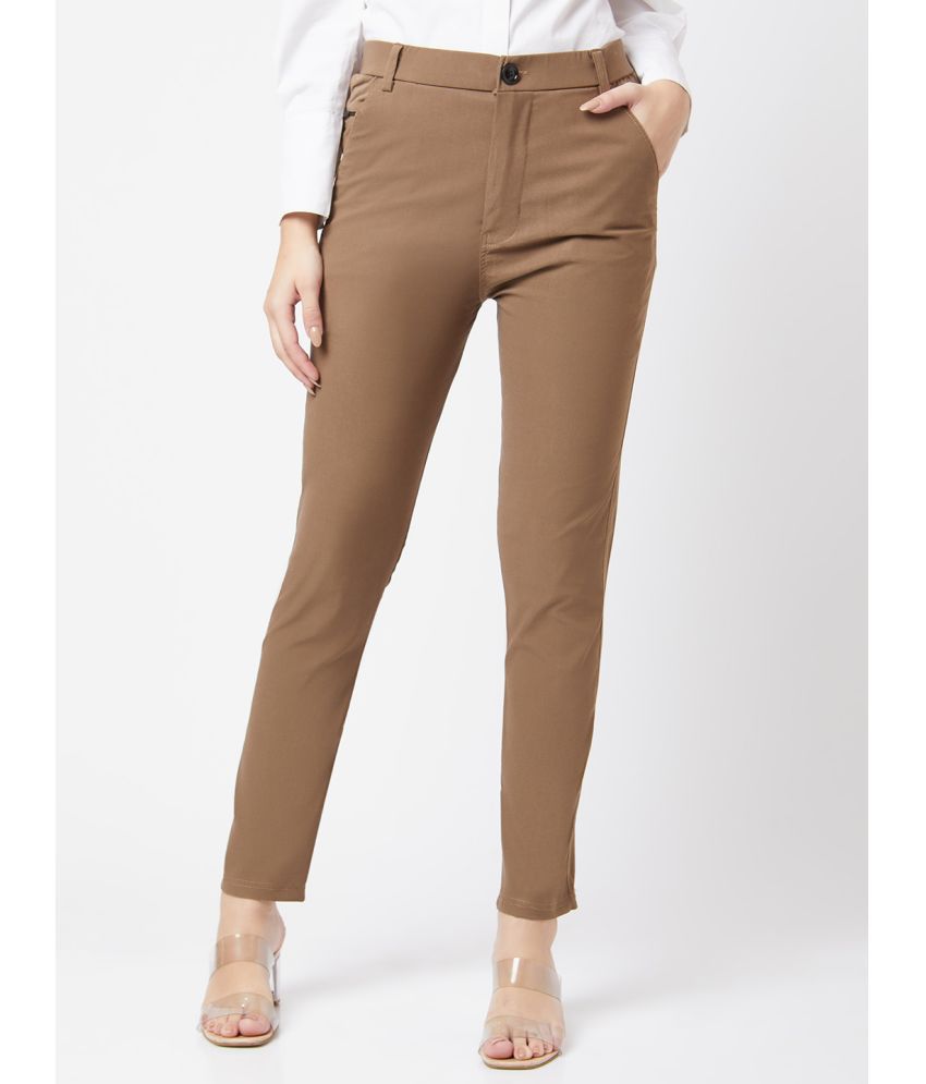     			Smarty Pants - Brown Cotton Skinny Women's Formal Pants ( Pack of 1 )
