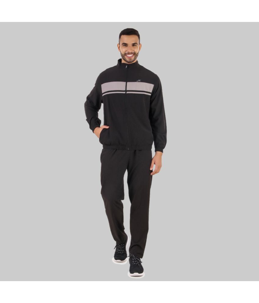     			Vector X - Black Polyester Regular Fit Colorblock Men's Sports Tracksuit ( Pack of 1 )