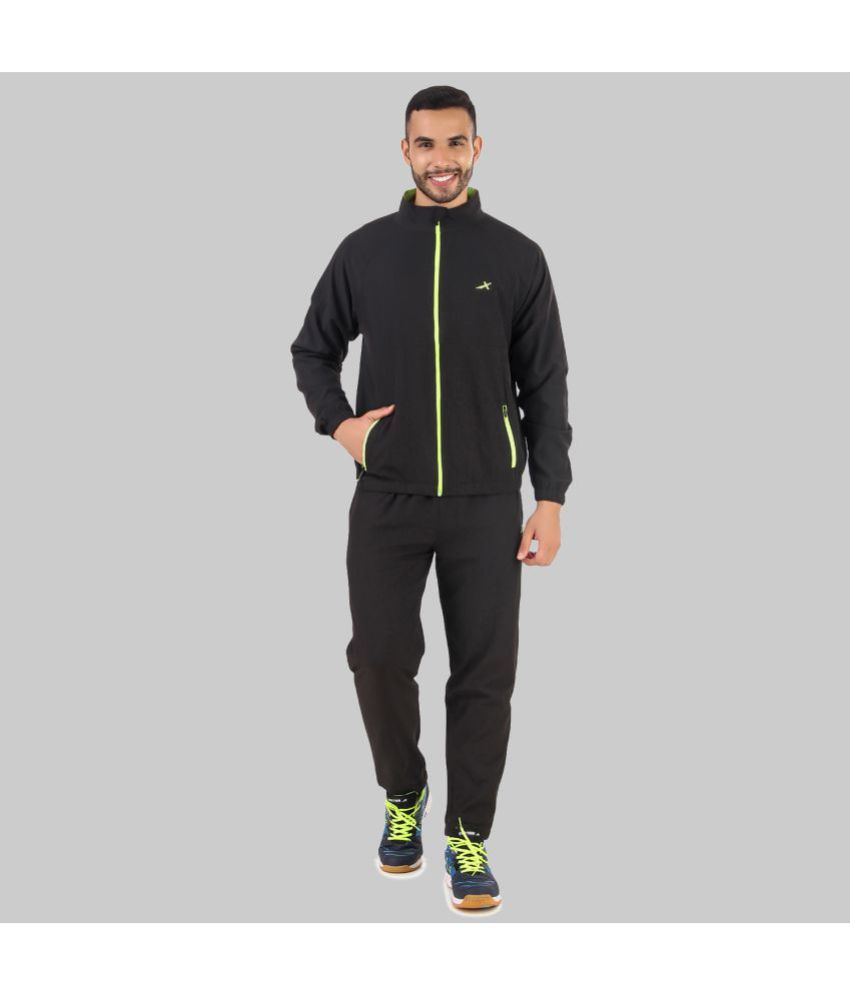     			Vector X - Black Polyester Regular Fit Solid Men's Sports Tracksuit ( Pack of 1 )