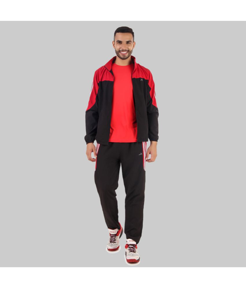     			Vector X - Black Polyester Regular Fit Colorblock Men's Sports Tracksuit ( Pack of 1 )