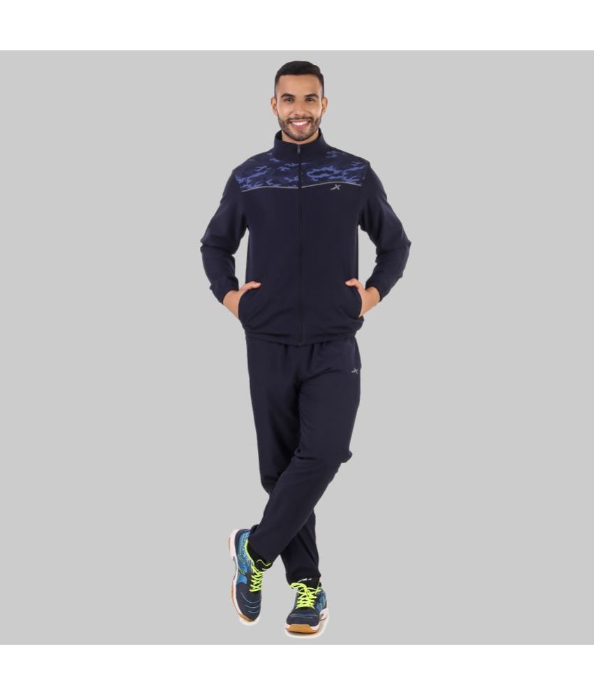     			Vector X - Navy Polyester Regular Fit Printed Men's Sports Tracksuit ( Pack of 1 )