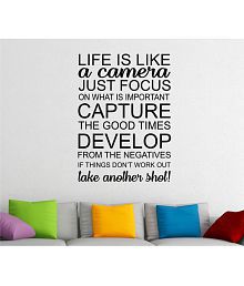 Asmi Collection Life is Like a Camera Motivational Quotes Wall Sticker ( 85 x 60 cms )