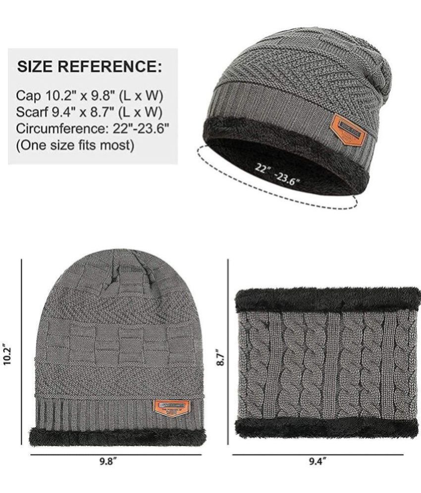 Hills Boro - Gray Woollen Men's Cap ( Pack of 1 ) - Buy Online @ Rs ...