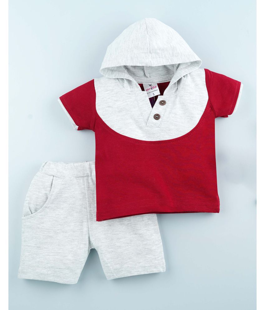     			Macitoz - Maroon Cotton Baby Boy T-Shirt & Trouser ( Pack of 1 )