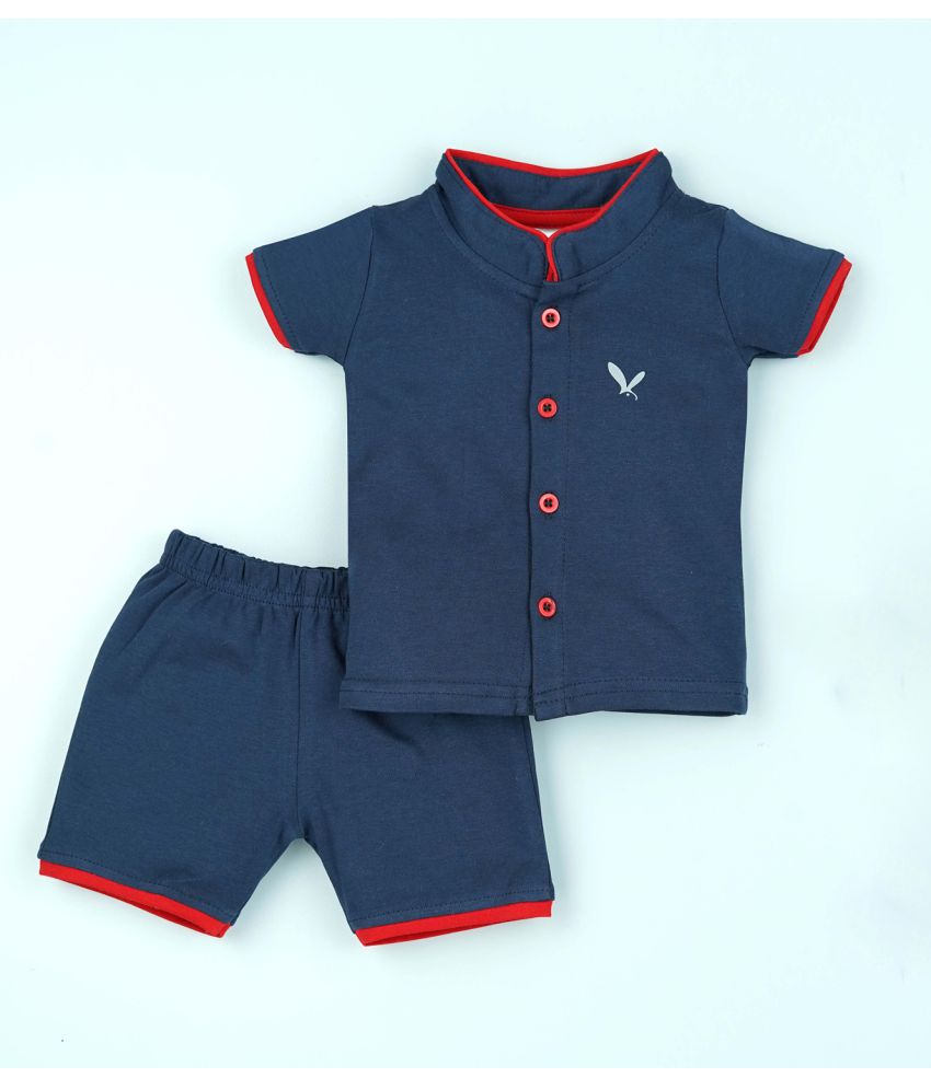     			Macitoz - Navy Blue Cotton Baby Boy T-Shirt & Shorts ( Pack of 1 )