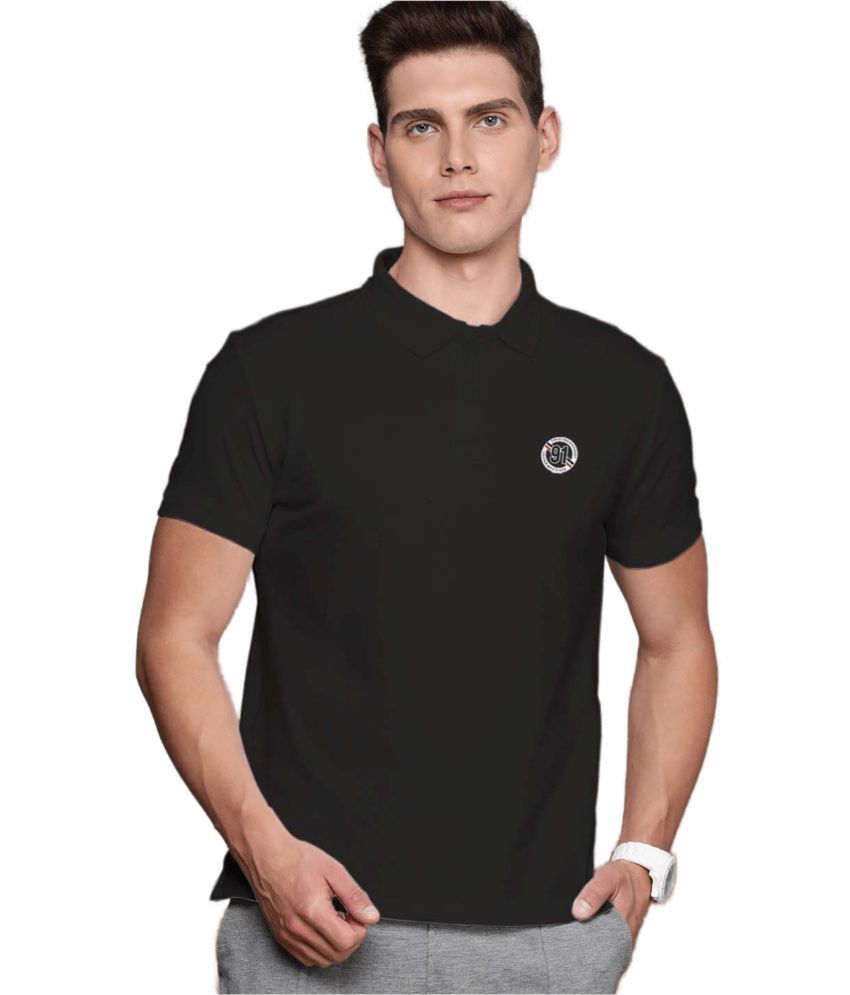     			TAB91 - Black Cotton Blend Regular Fit Men's Polo T Shirt ( Pack of 1 )