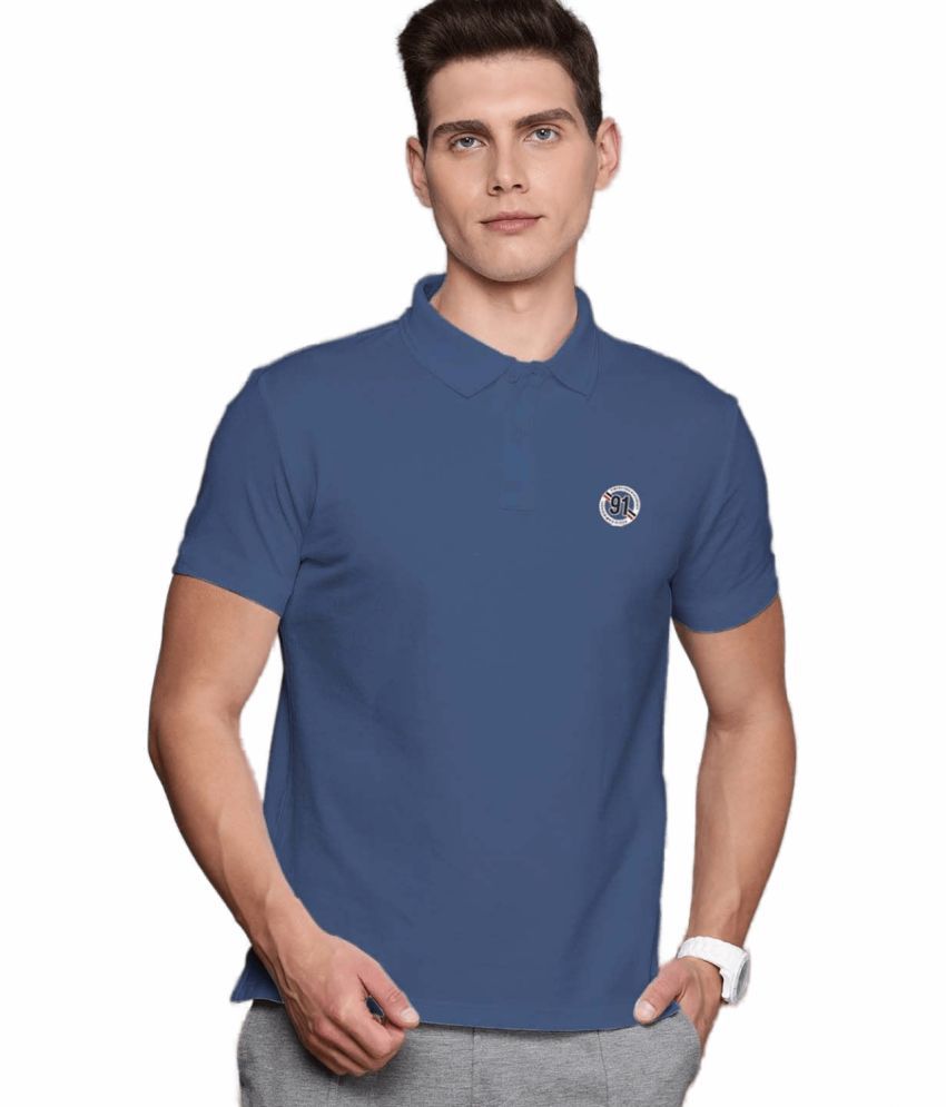     			TAB91 - Blue Cotton Blend Regular Fit Men's Polo T Shirt ( Pack of 1 )