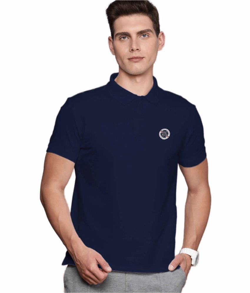     			TAB91 - Navy Cotton Blend Regular Fit Men's Polo T Shirt ( Pack of 1 )