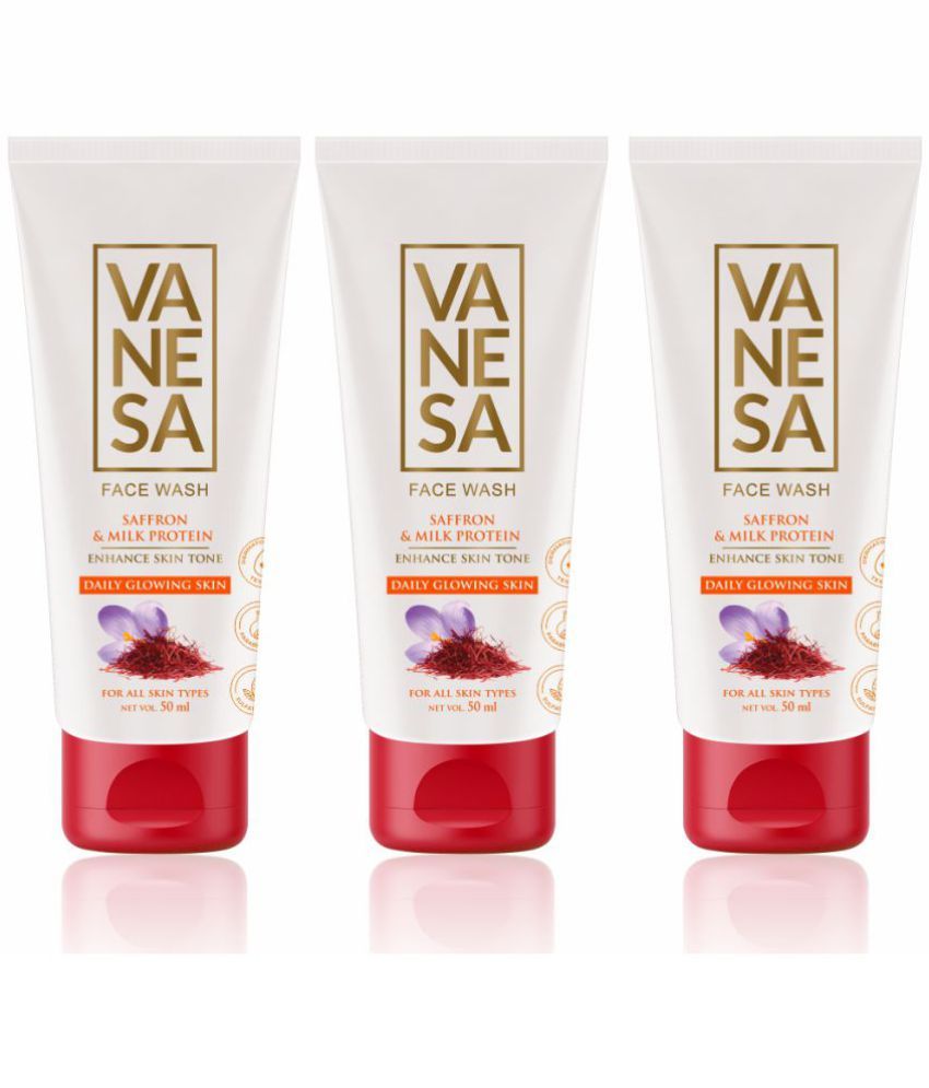     			Vanesa Saffron & Milk Protien Face Wash For All Skin Type 50Gm Each (Pack Of 3)