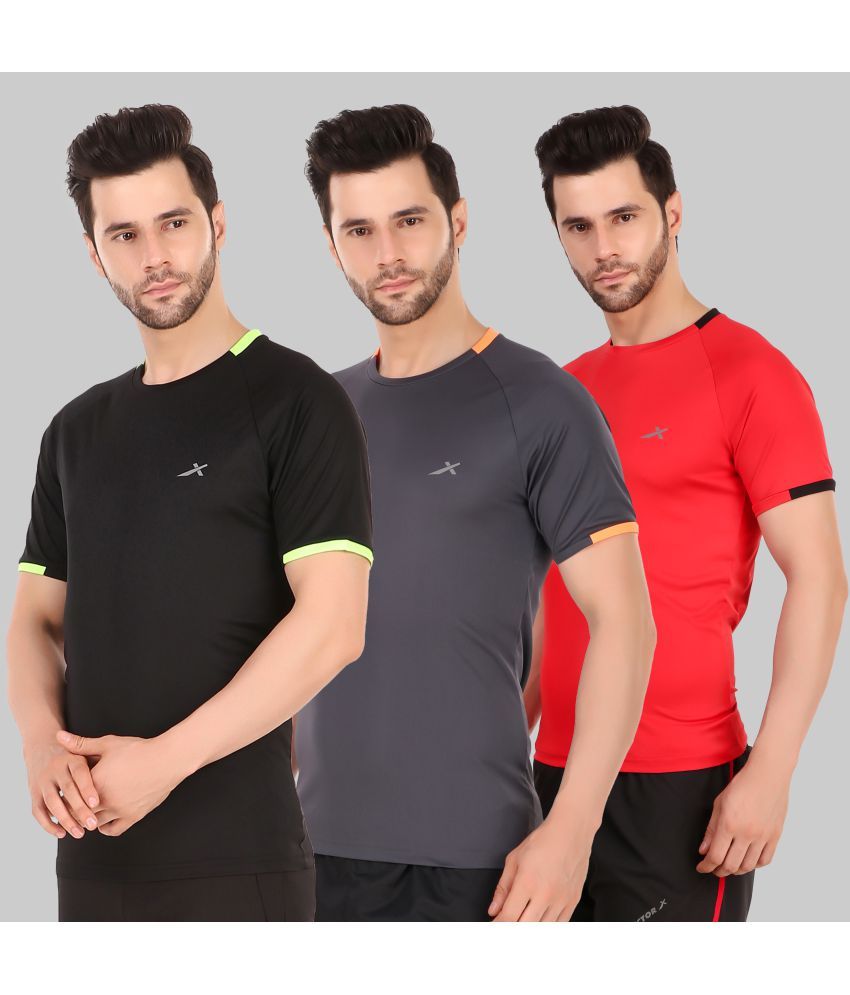     			Vector X - Multicolor Polyester Regular Fit Men's Sports T-Shirt ( Pack of 3 )