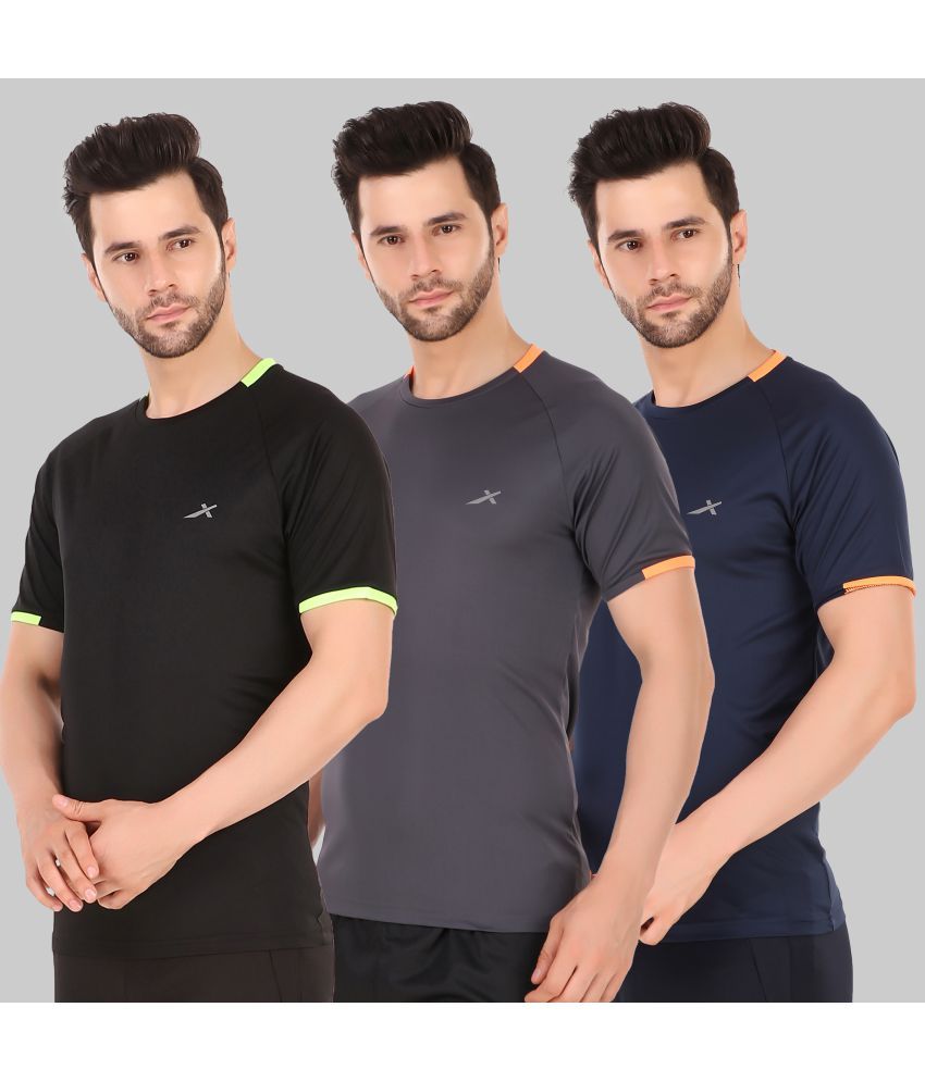     			Vector X - Multicolor Polyester Regular Fit Men's Sports T-Shirt ( Pack of 3 )