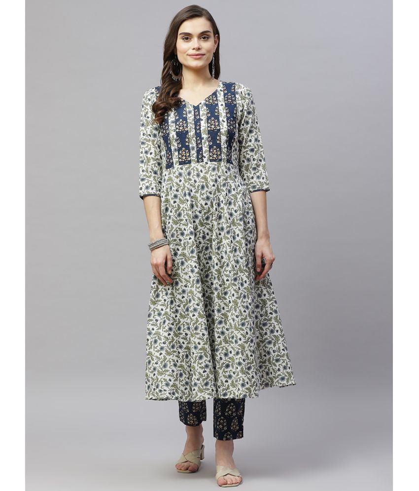     			miravan - Blue A-line Cotton Women's Stitched Salwar Suit ( Pack of 1 )