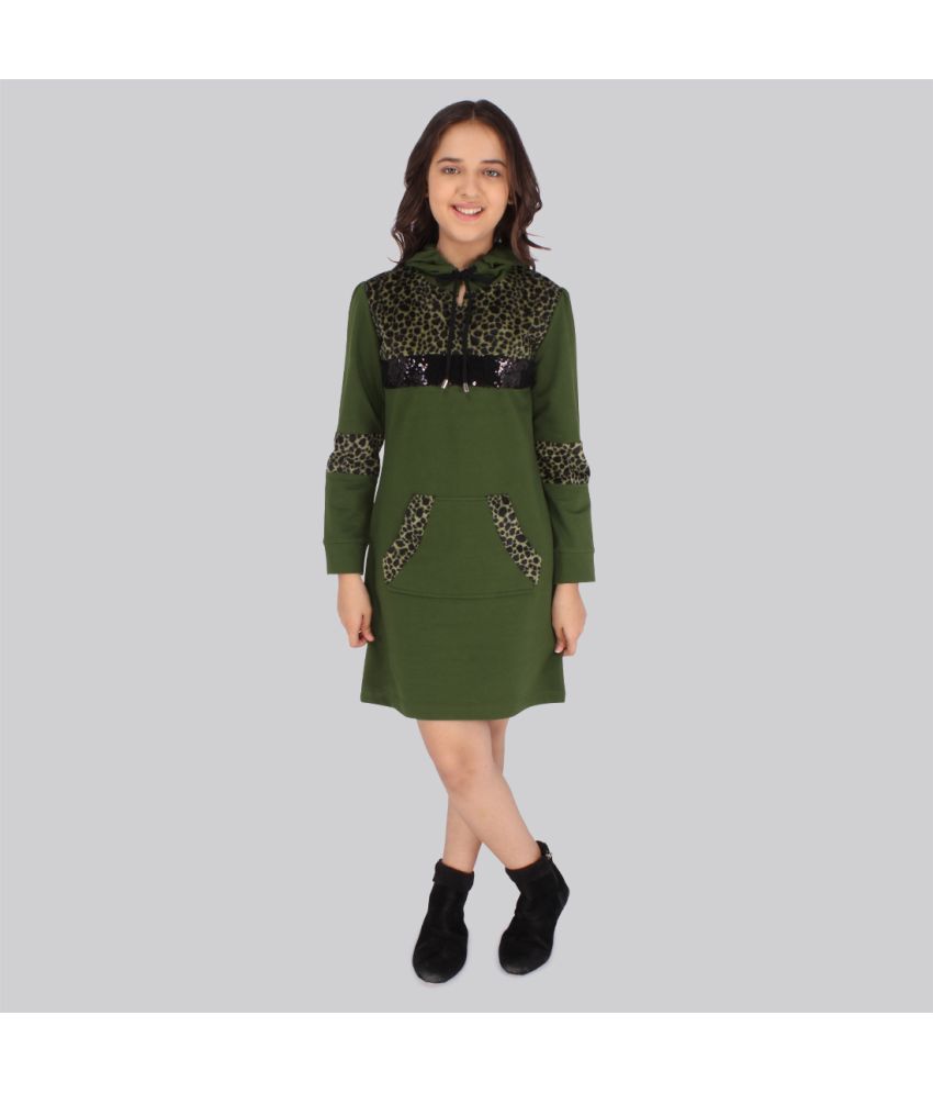     			Cutecumber - Green Cotton Blend Girls Shift Dress ( Pack of 1 )