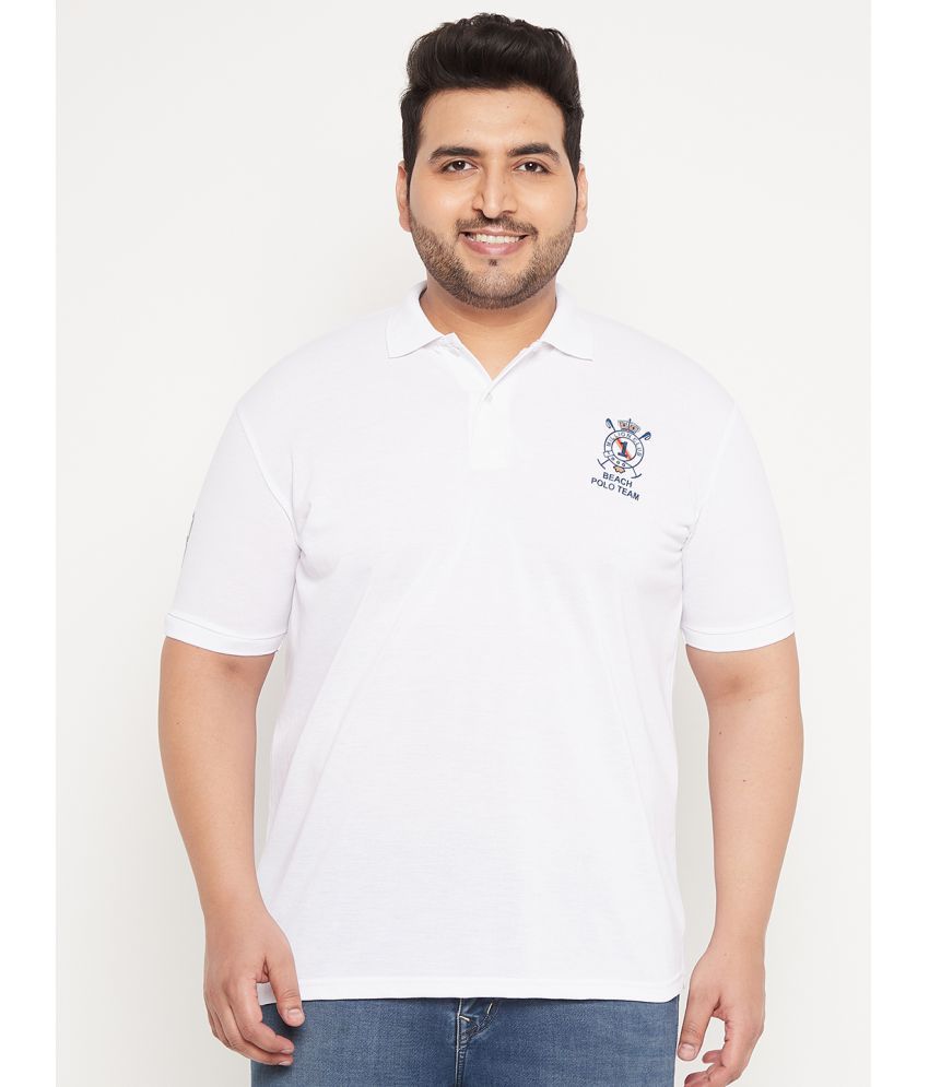     			The Million Club Pack of 1 Cotton Blend Regular Fit Printed Half Sleeves Men's Polo T Shirt ( White )