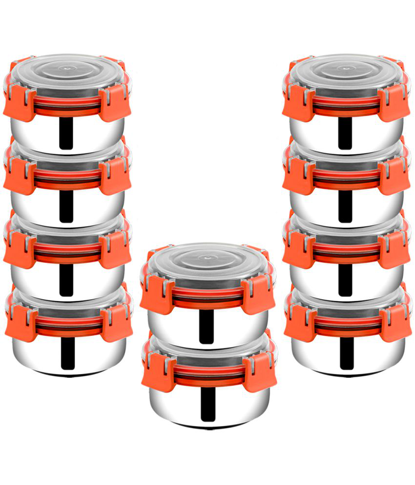     			BOWLMAN - Steel Orange Food Container ( Set of 10 - 350mL each )