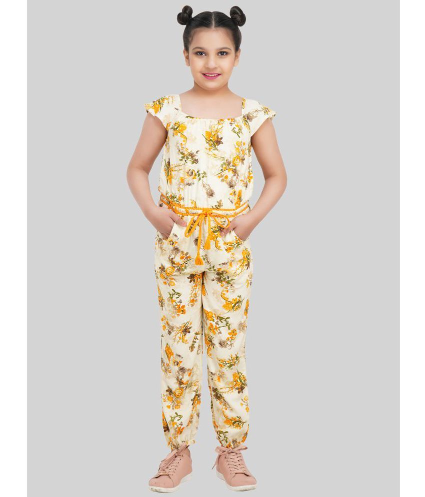     			Being Naughty - Light Yellow Rayon Girls Jumpsuit ( Pack of 1 )