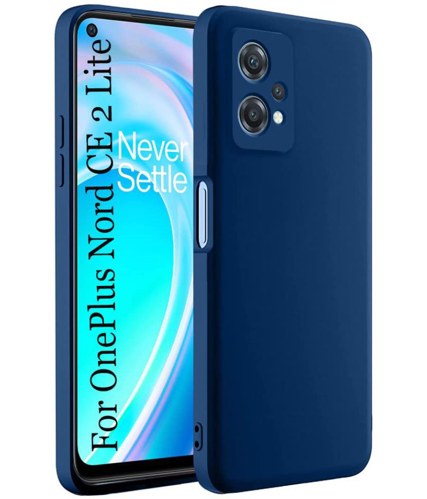     			Kosher Traders - Blue Silicon Plain Cases Compatible For Oneplus Nord Ce2 5g ( Pack of 1 )