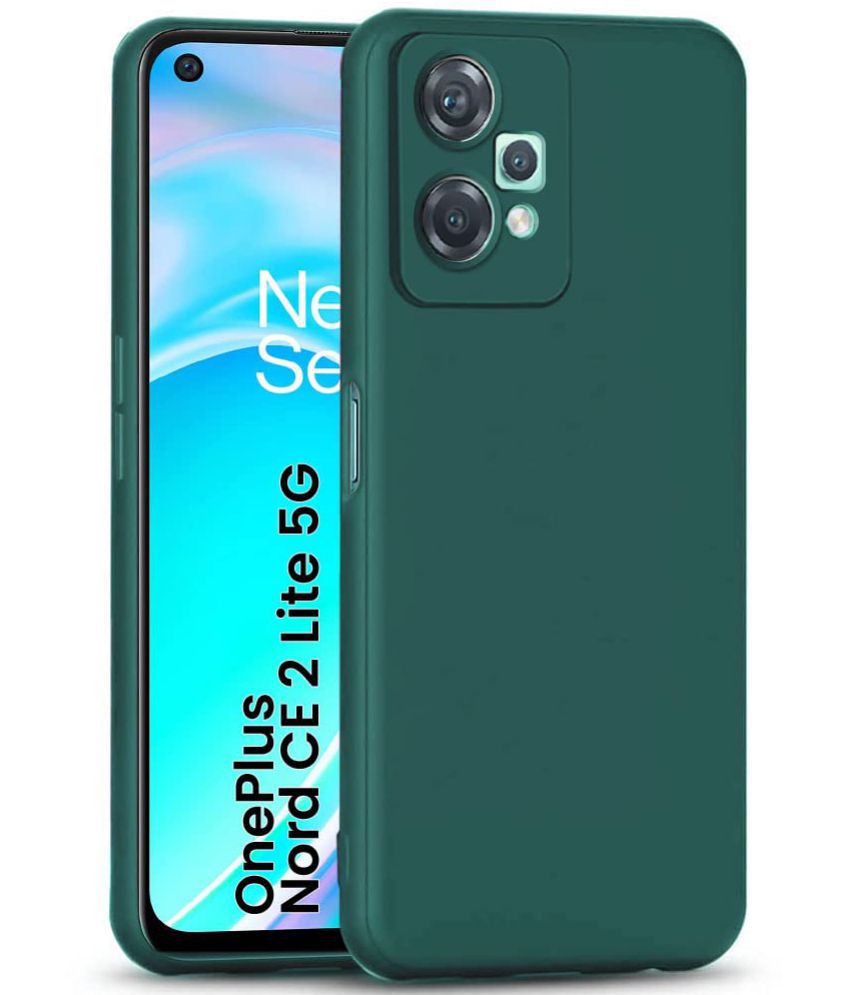     			Kosher Traders - Green Silicon Plain Cases Compatible For OnePlus Nord CE 2 Lite 5G ( Pack of 1 )