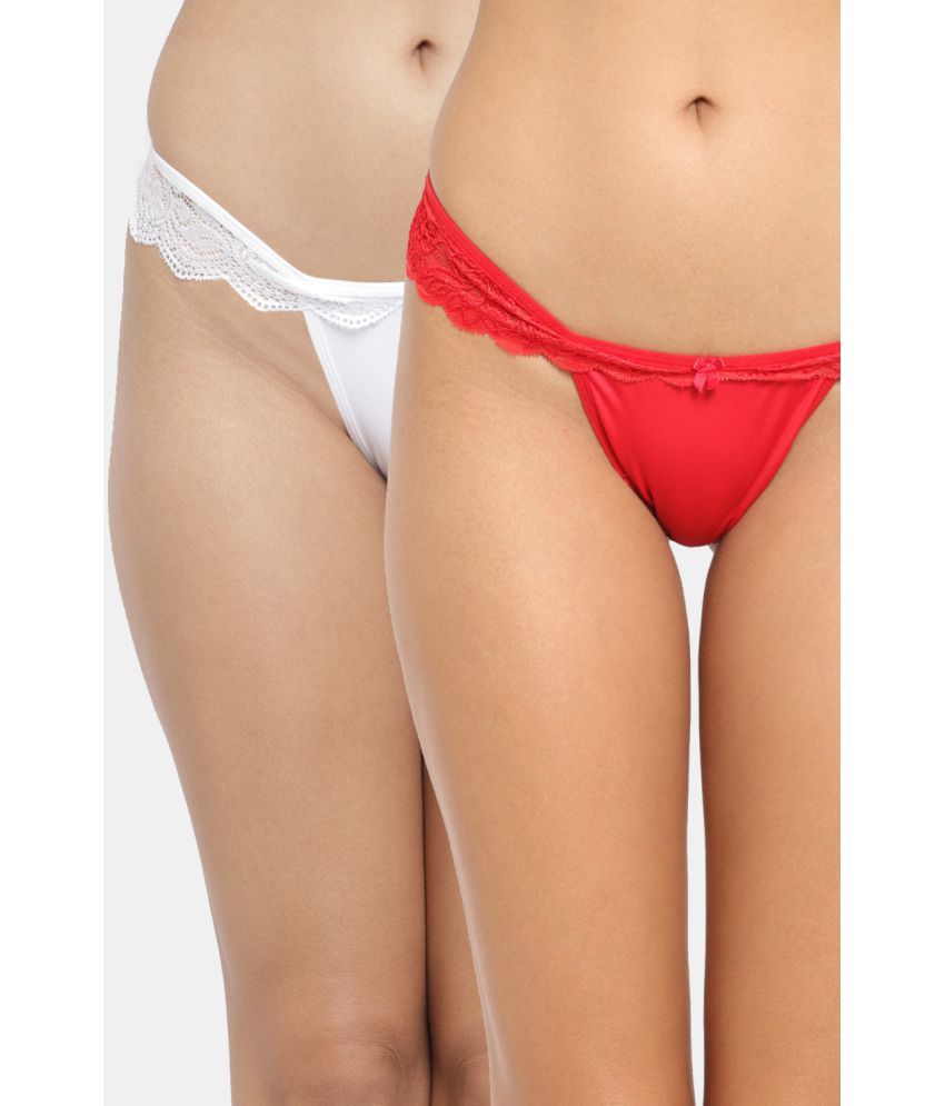     			N-Gal Pack of 2 Nylon Self Design Women's Thongs ( Multi Color ) NTDT20