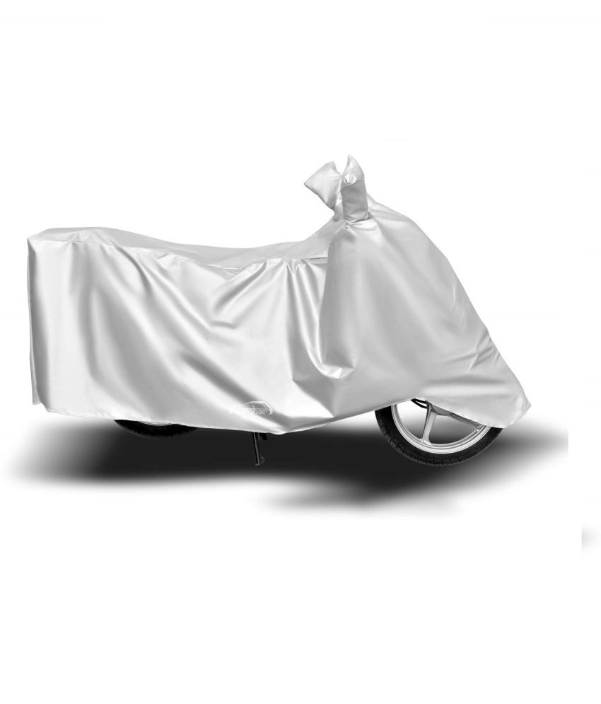     			AutoRetail - Silver Dust Proof Two Wheeler Polyster Cover With (Mirror Pocket) for Bajaj Platina 100 ES Alloy (pack of 1)