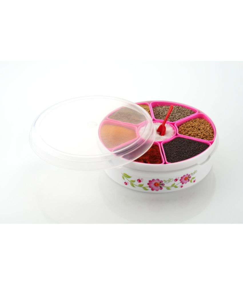     			HOMETALES - Polyproplene Pink Spice Container ( Set of 1 - 250 )