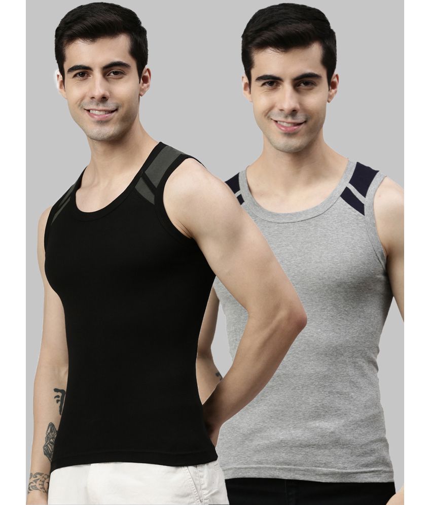     			Pack of 2 Lux Cozi - Multicolor Cotton Men's Vest