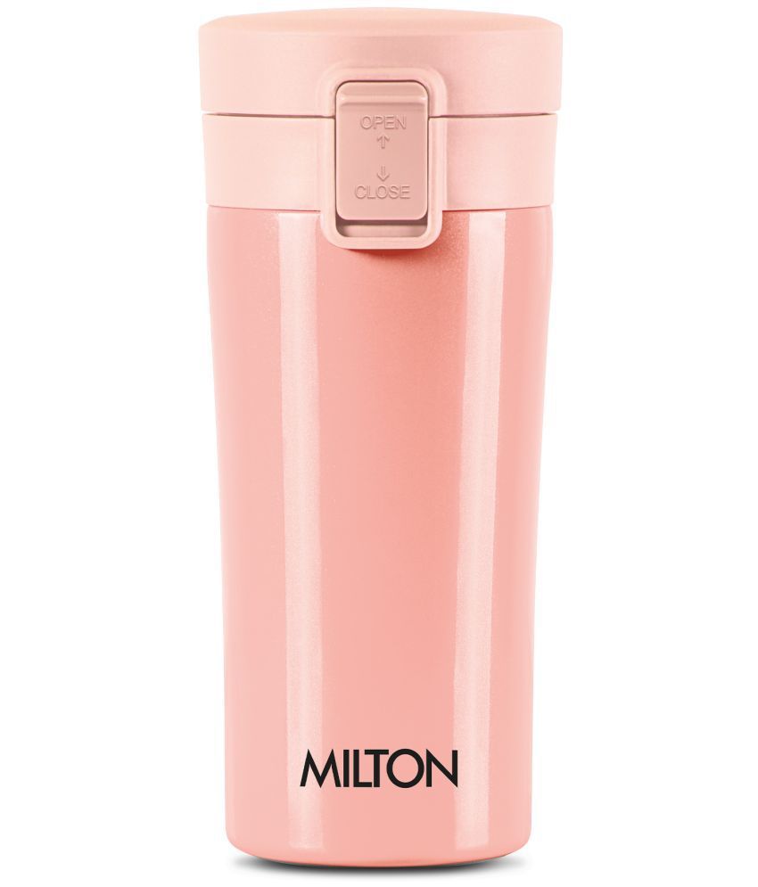     			Milton Thermosteel Vacuum Insulated Coffee Mug, 300 ml, Peach | Hot & Cold Flask | Leak Proof | Rust Proof | Thermos | Soup Flask| Juice Mug | Water Flask| Tea Mug | Easy Grip