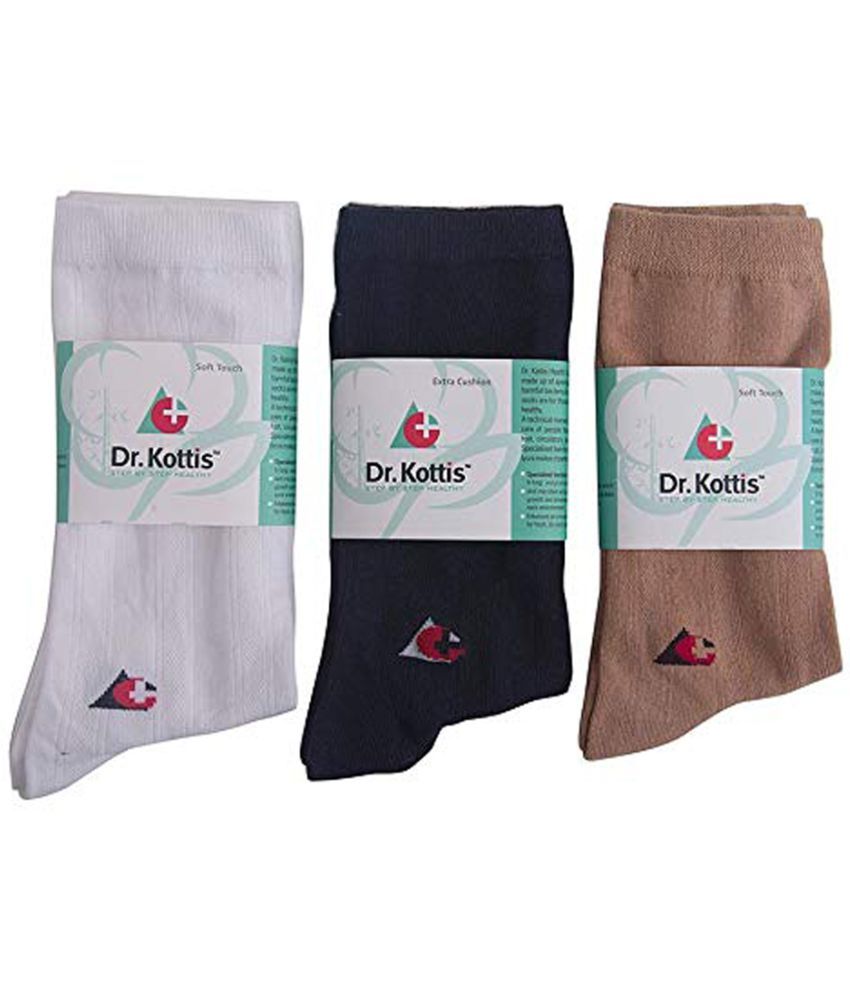     			V VANTRA Cotton Unisex Health socks for Diabetic BLACK WHITE BEIGE